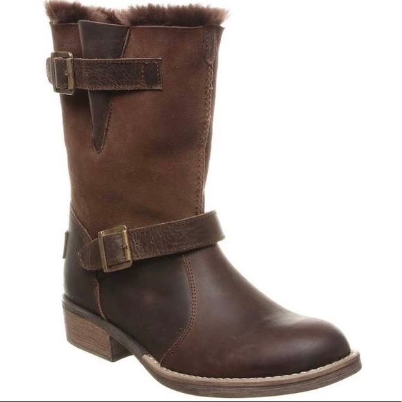 Brown Leather boots boho rustic boots shearling lined boots antiqued leather - Picture 1 of 12